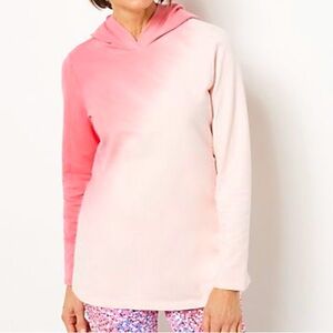 Sport Savvy ombré tie-dye French terry hooded tunic sweatshirt